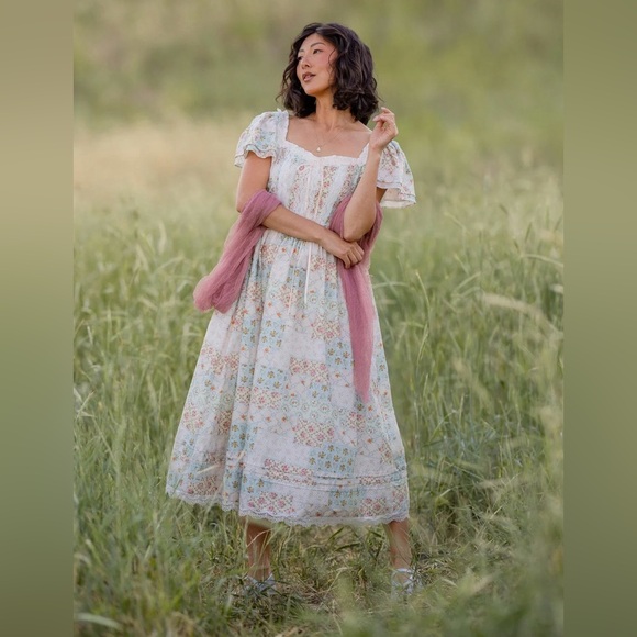 JessaKae Patchwork Floral & Lace Megan Midi Dress, 1X, NWT! - Picture 13 of 15